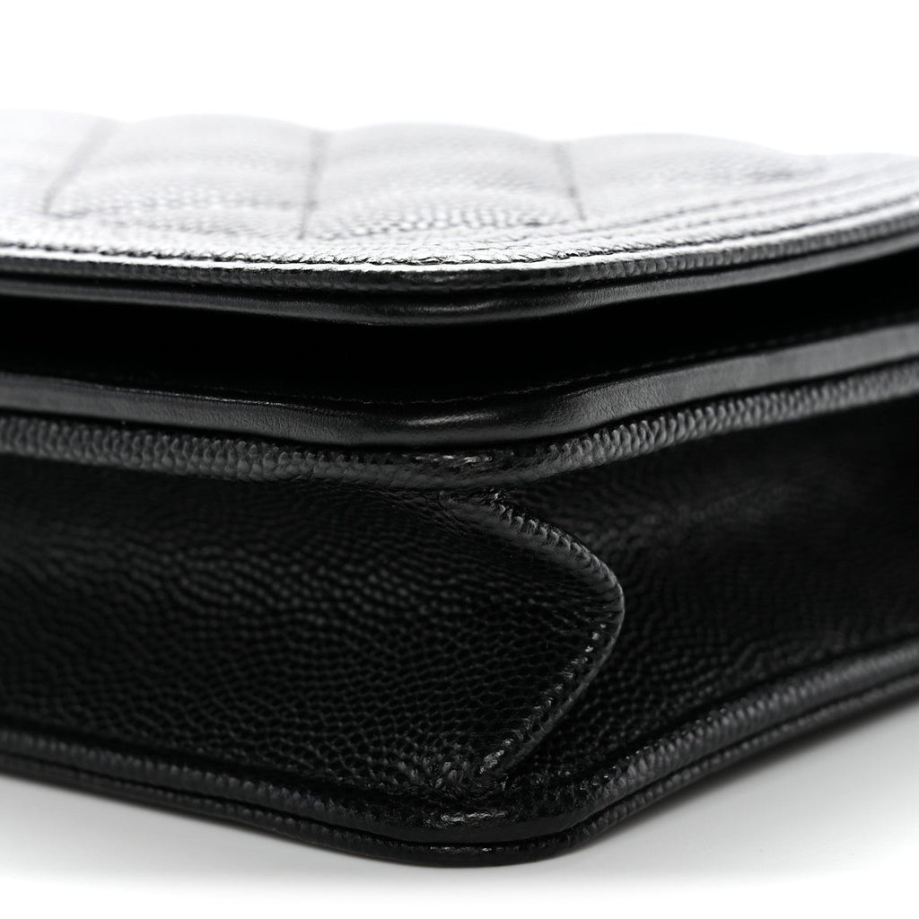 Caviar Quilted Boy Wallet On Chain WOC Black
