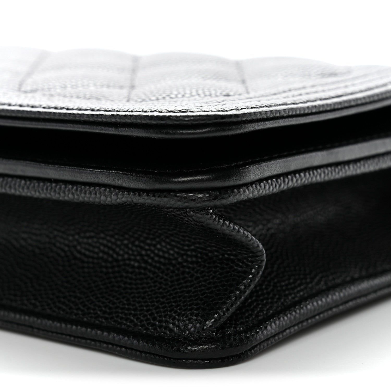 Caviar Quilted Boy Wallet On Chain WOC Black