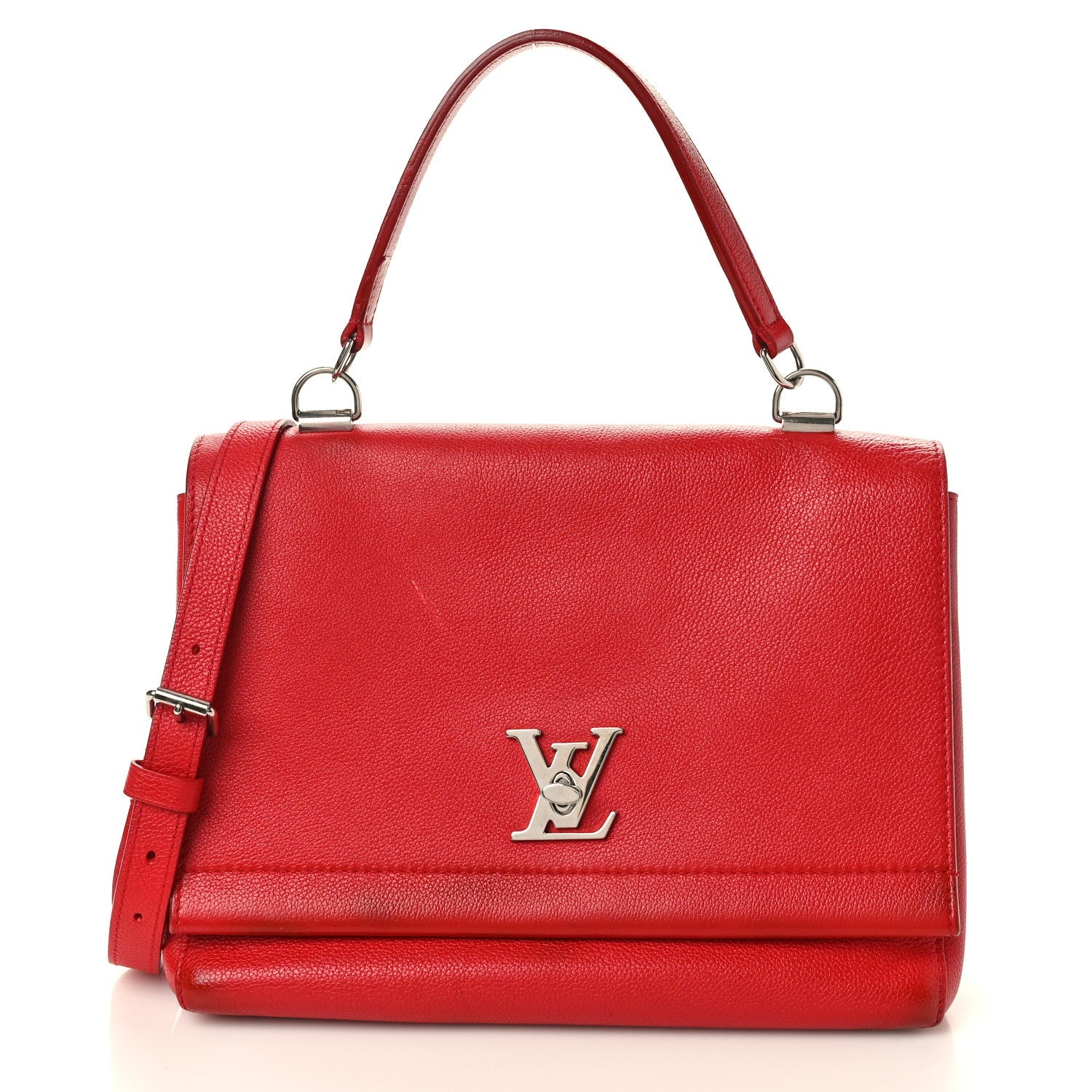 Soft Calfskin Lockme II Top Handle Rubis