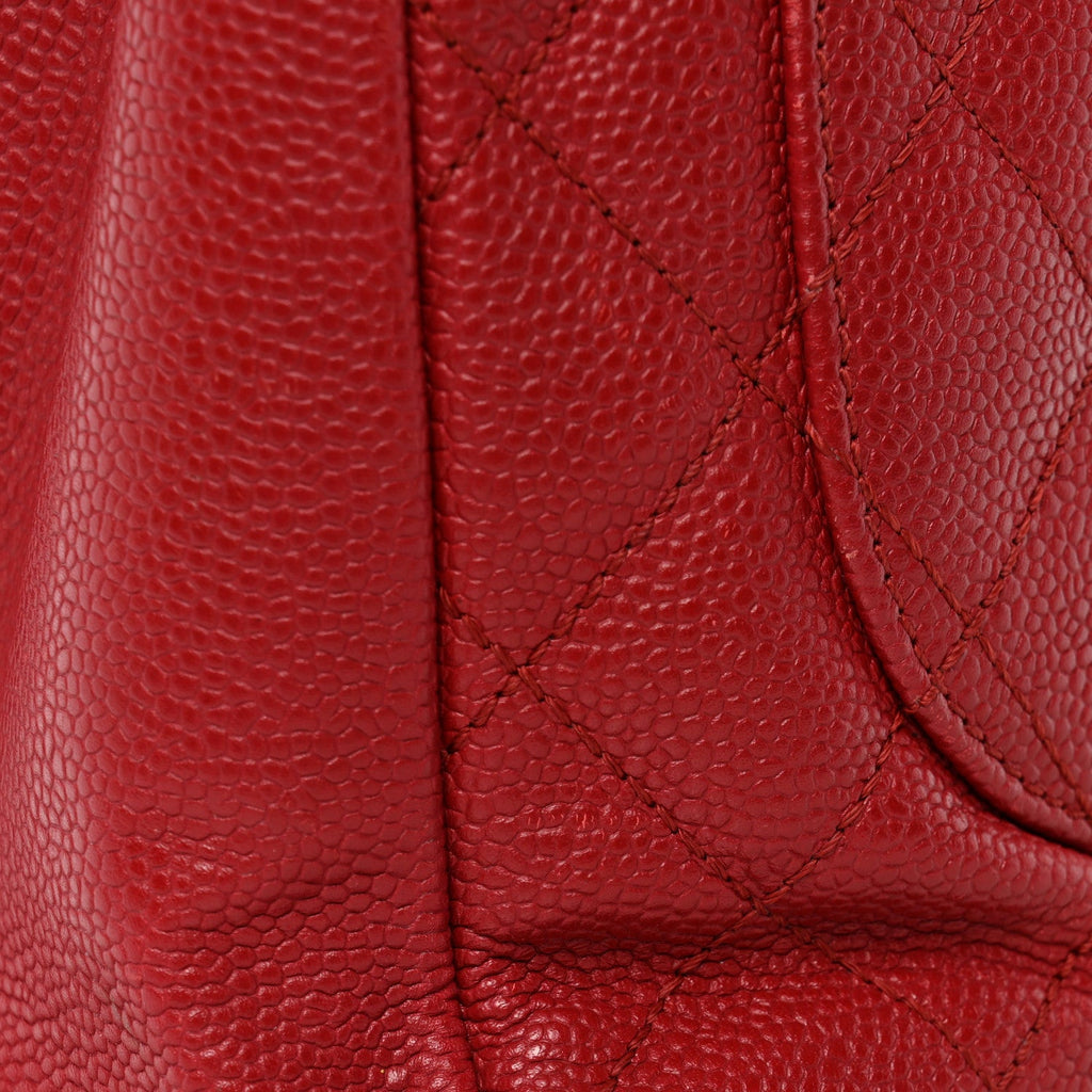 Caviar Quilted Grand Shopping Tote GST Red
