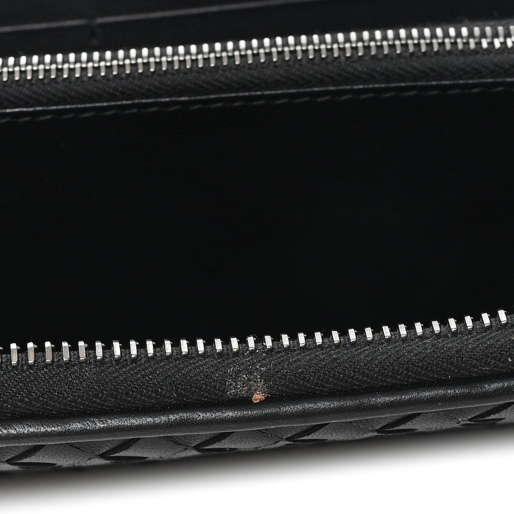 Nappa Intrecciato Zip Around Wallet Black