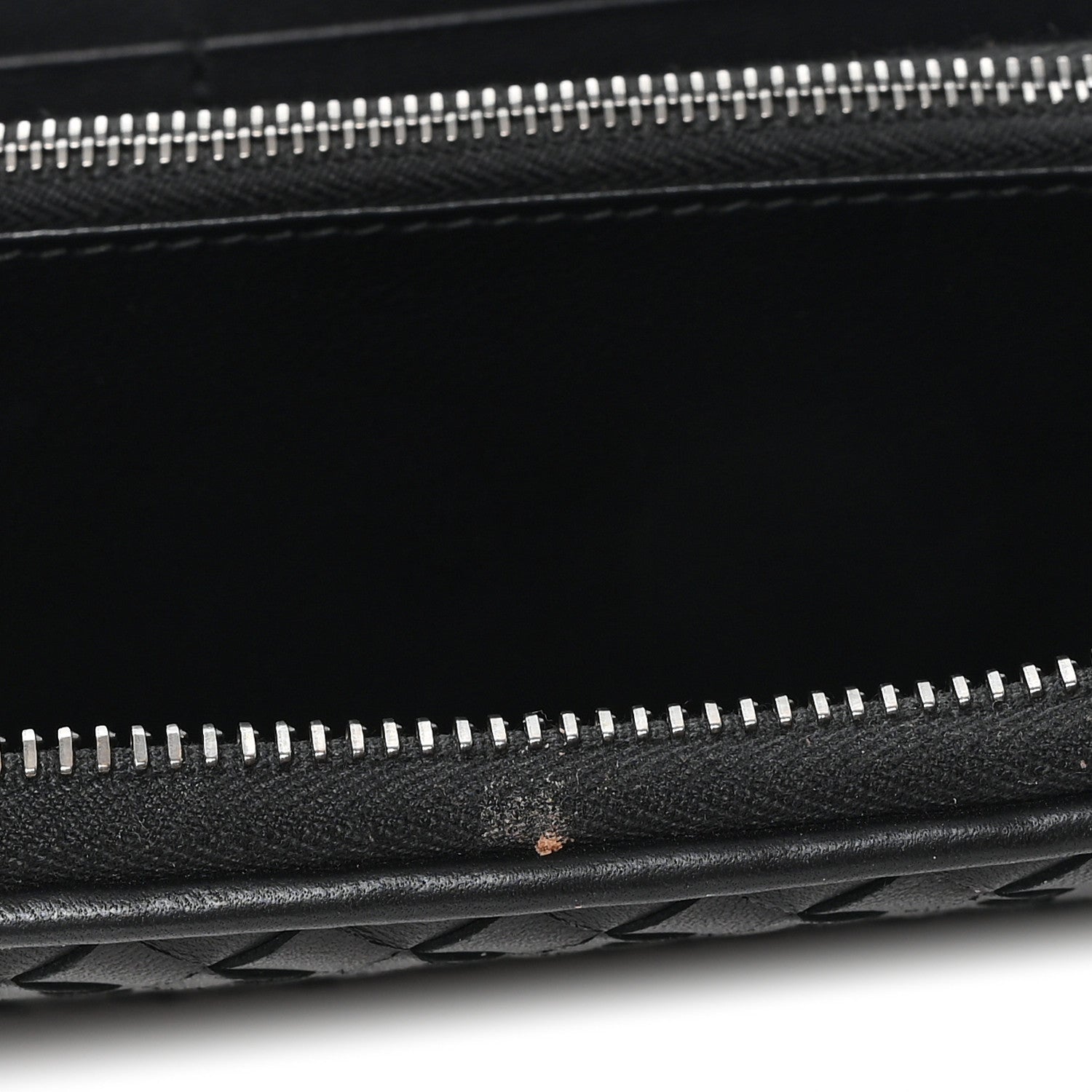 Nappa Intrecciato Zip Around Wallet Black
