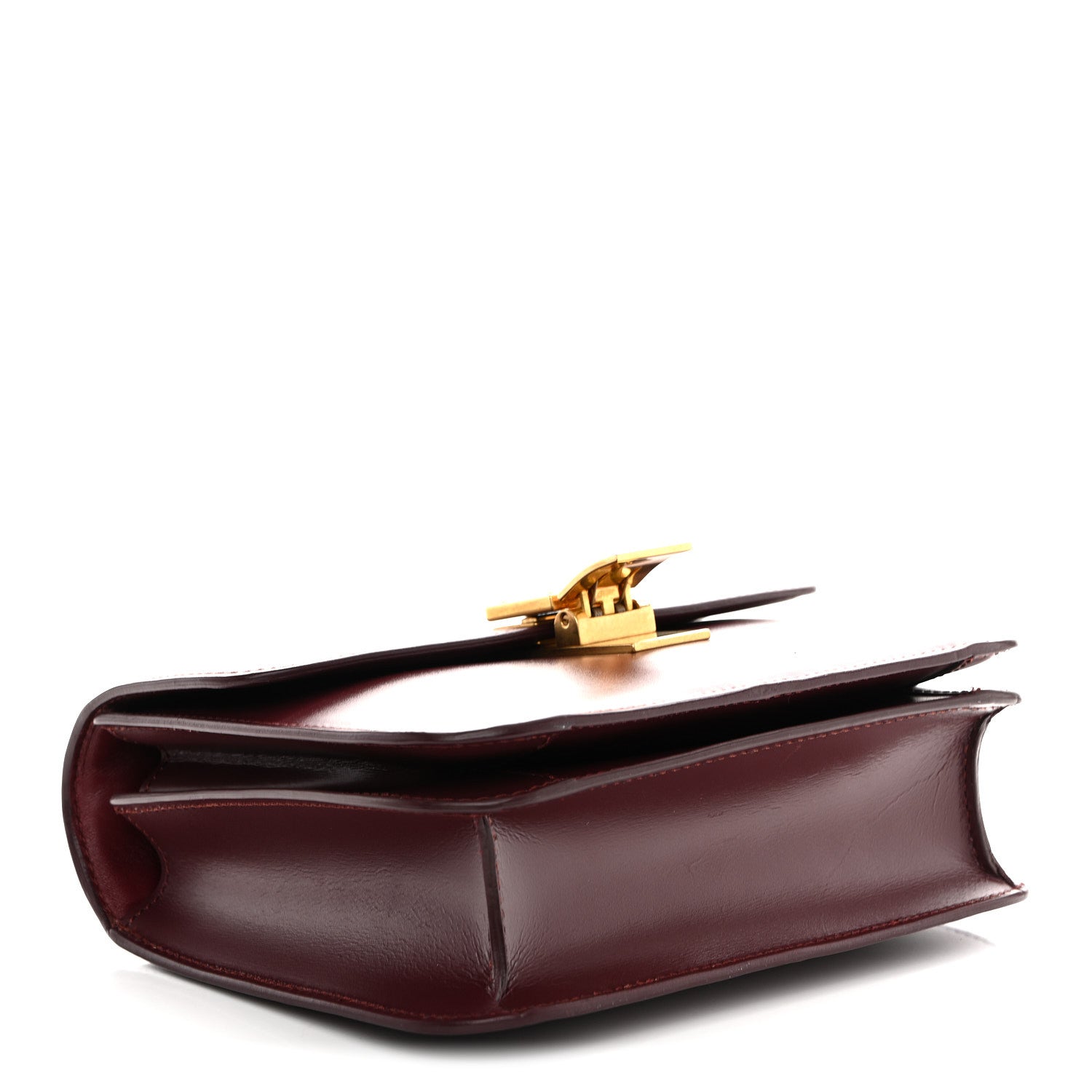 Box Calfskin Teen Classic Box Flap Bag Burgundy