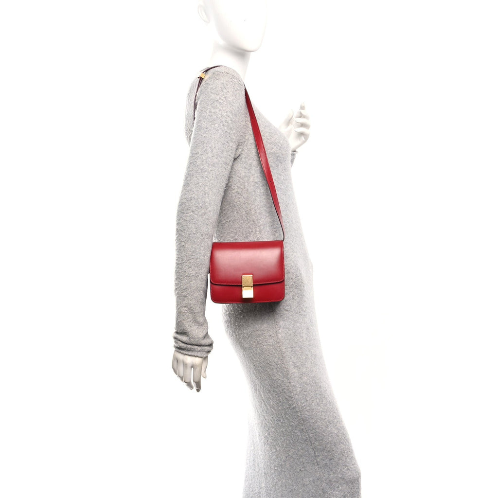 Box Calfskin Small Classic Box Flap Bag Red