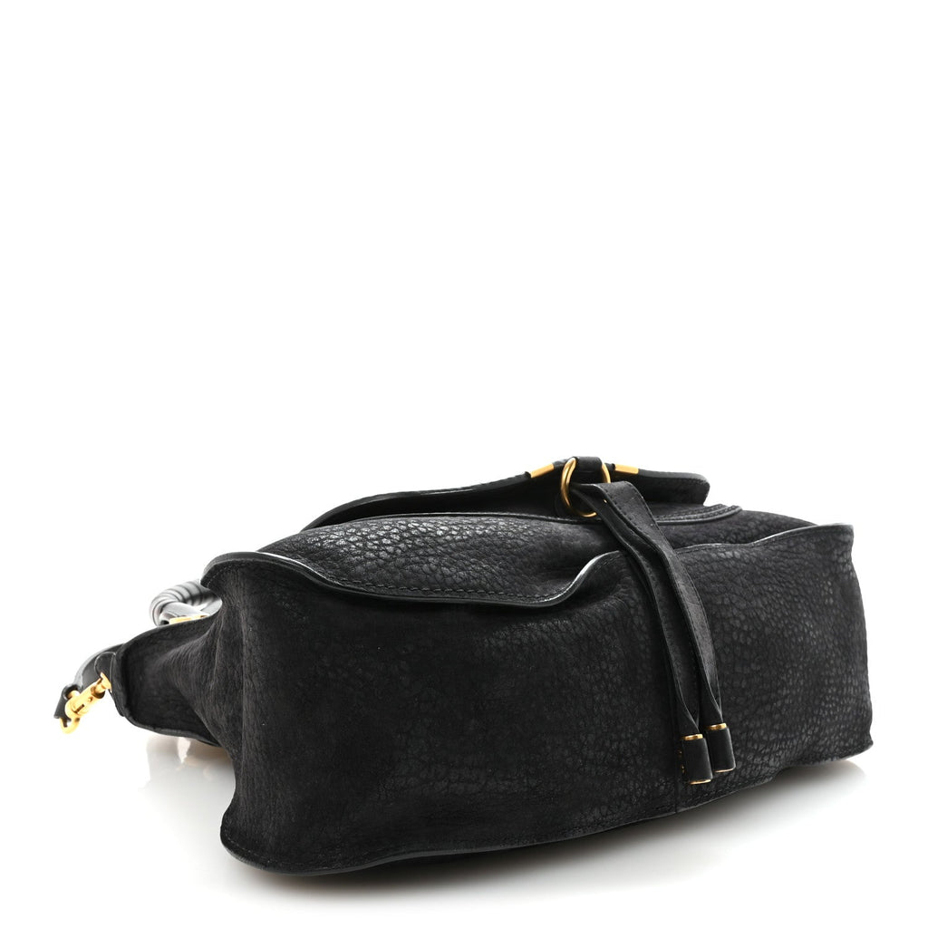 Nubuck Calfskin Medium Marcie Satchel Black