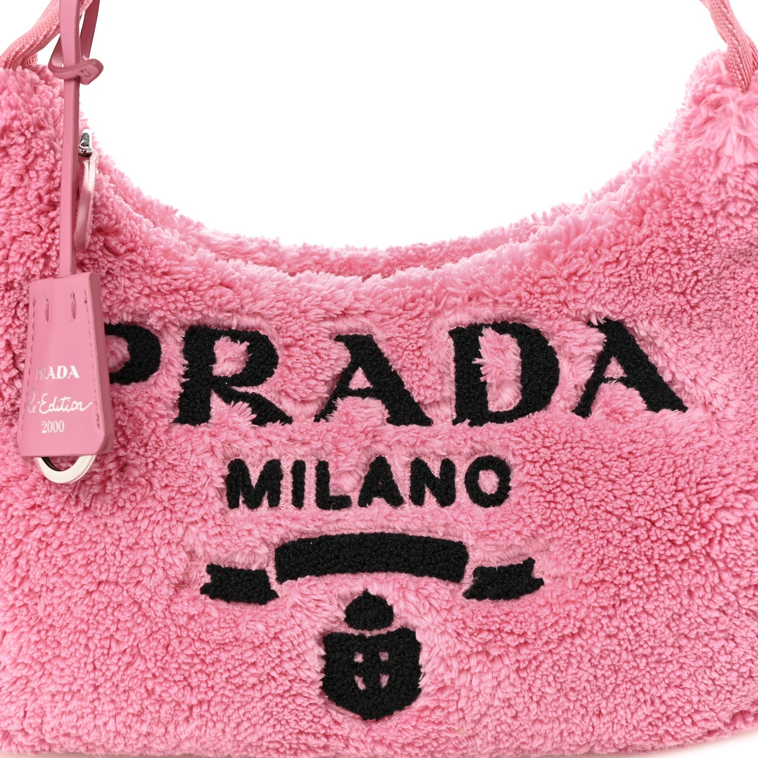 Terry Cloth Mini Re-Edition 2000 Bag Petalo Black