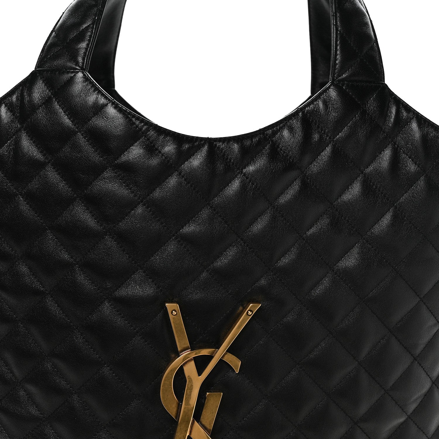 Lambskin Quilted Maxi Icare Shopping Tote Black