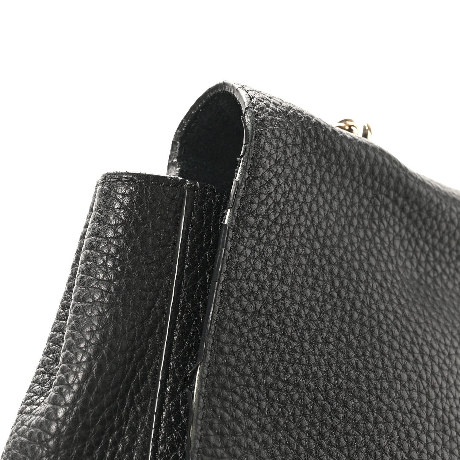 Small Classic Grain Calfskin Medium Lily Black