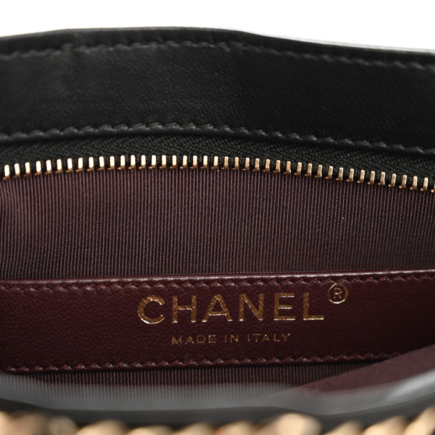 Lambskin Chain Frame Shoulder Bag Black