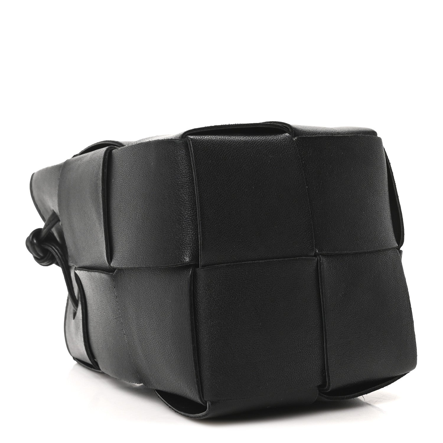 Nappa Maxi Intrecciato Mini Cassette Bucket Bag Black