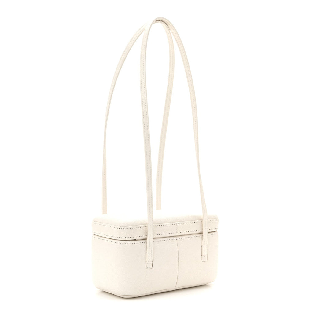 Shiny Caviar Preppy Coco Long Vanity With Strap White