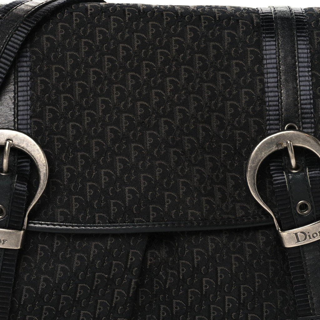 Canvas Diorissimo Buckle Messenger Black