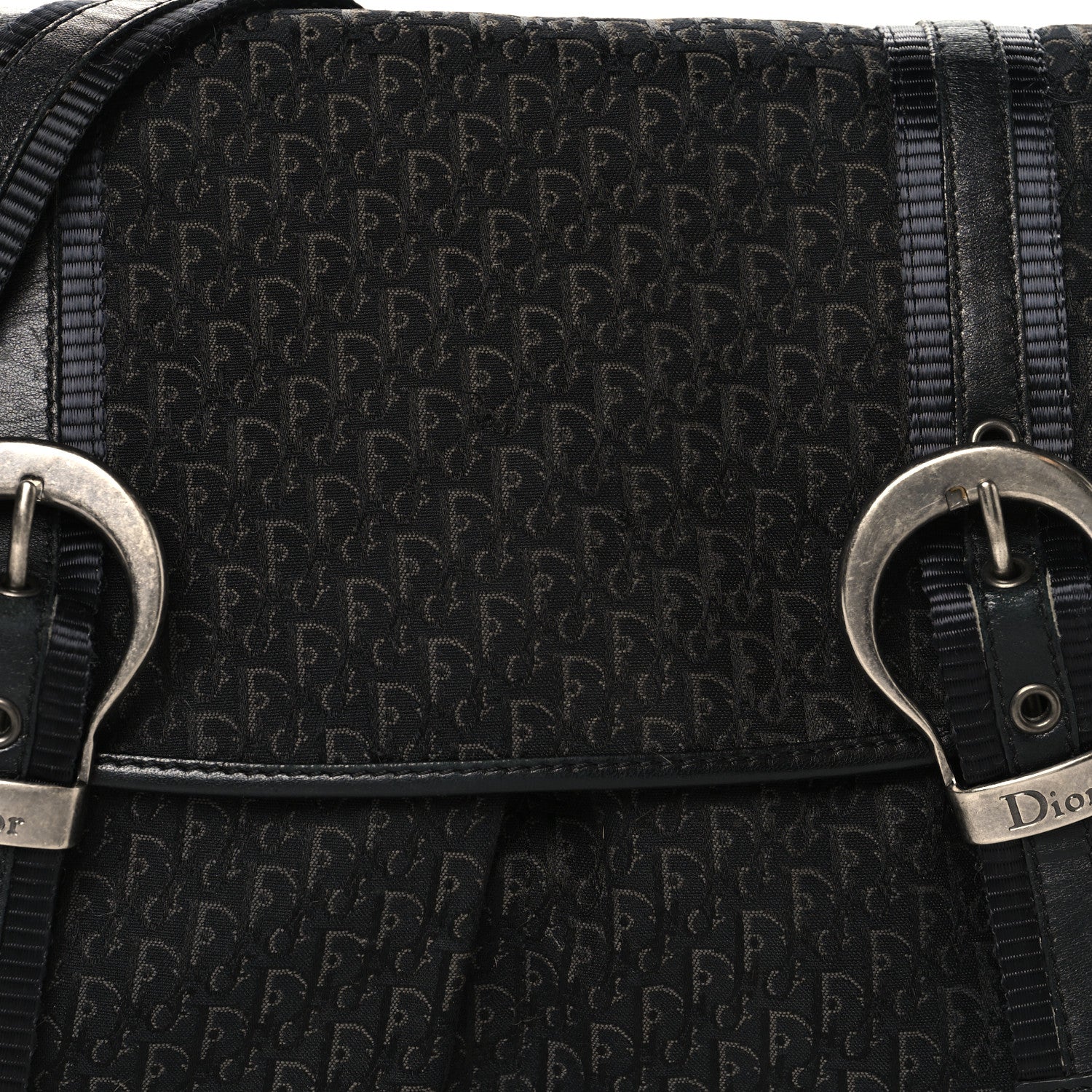 Canvas Diorissimo Buckle Messenger Black