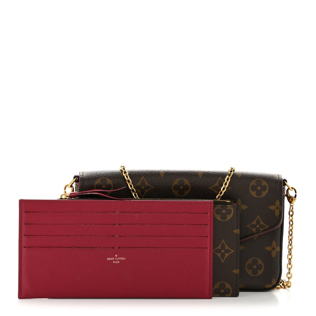Monogram Pochette Felicie Chain Wallet Fuchsia
