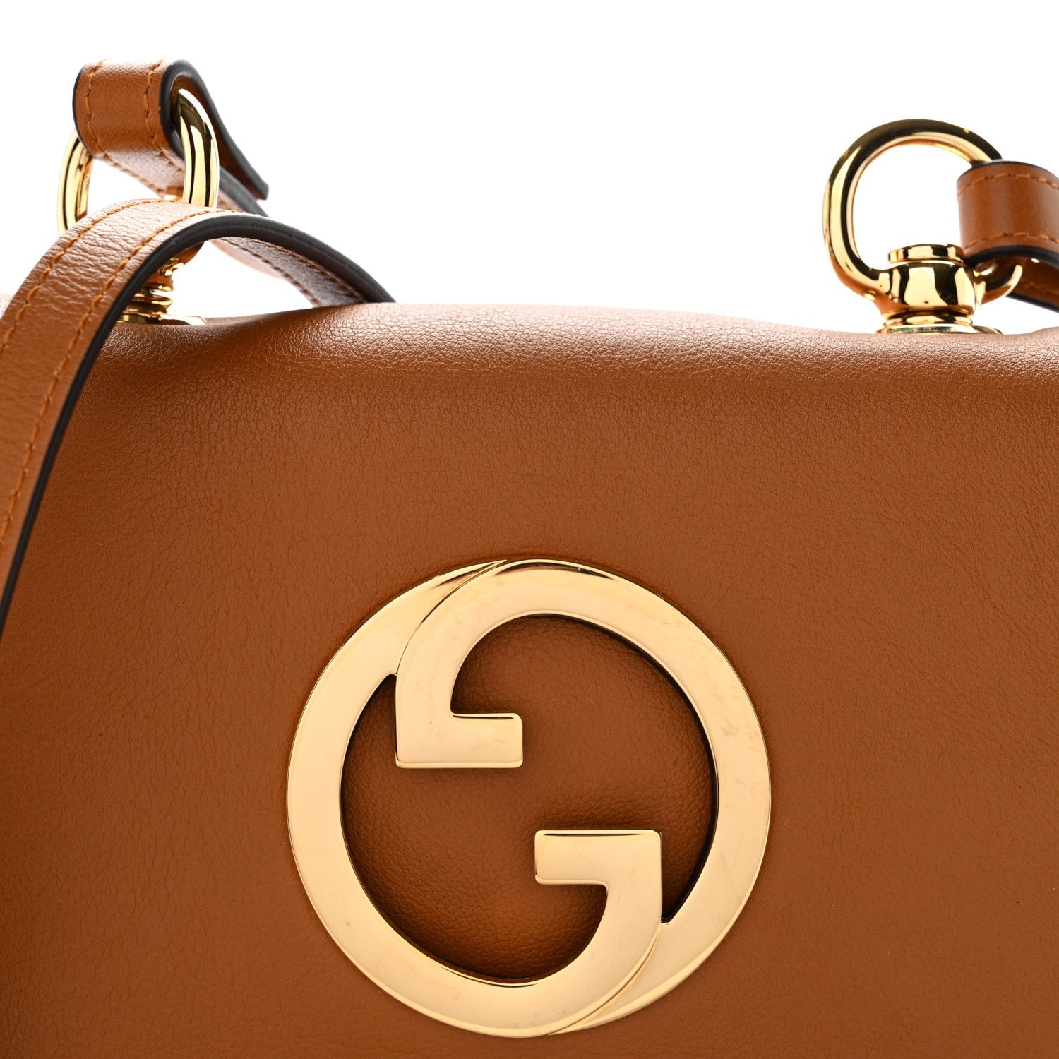 Roxy Calfskin Web Mini Blondie Shoulder Bag Cognac