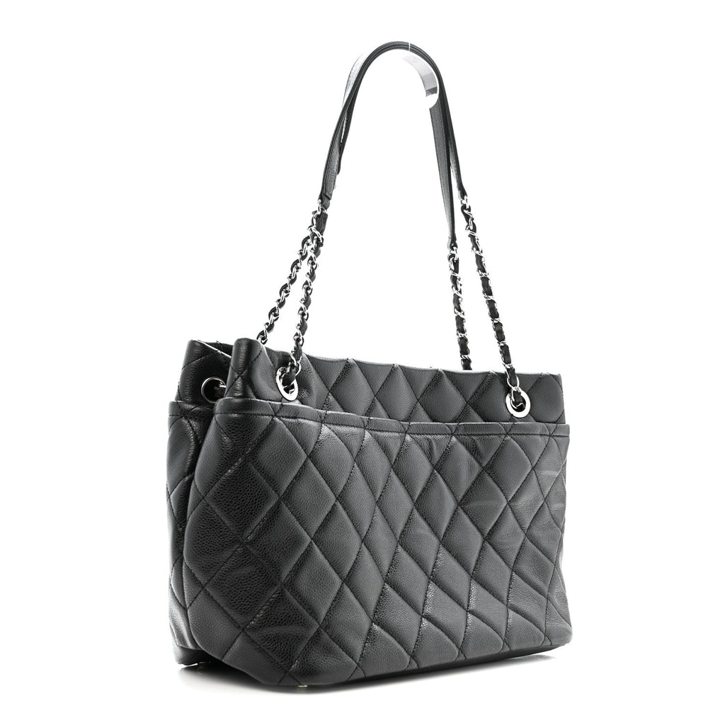 Caviar Quilted CC Timeless Soft Tote Black