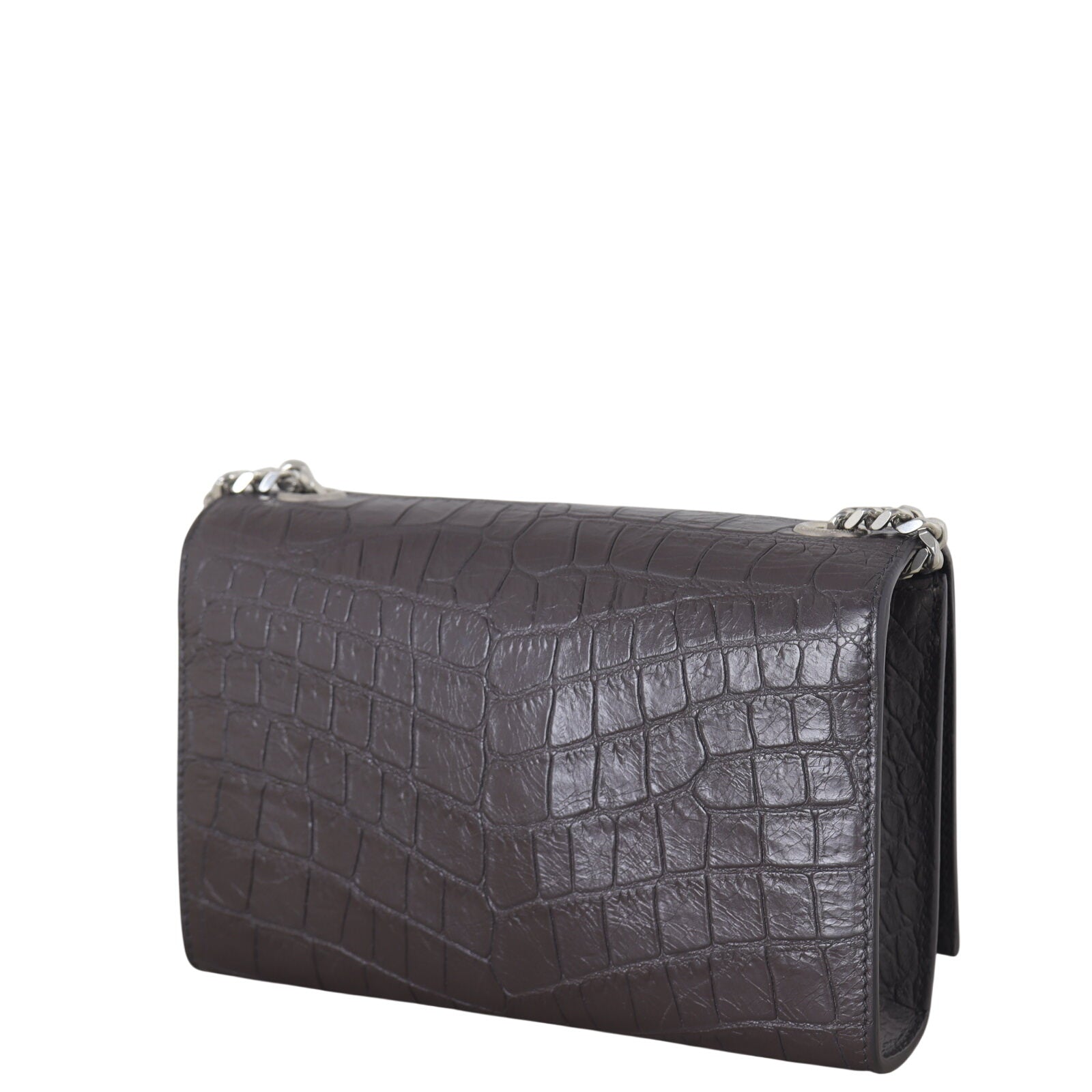 Saint Laurent Kate Tassel Chain Bag Small Croc-Embossed