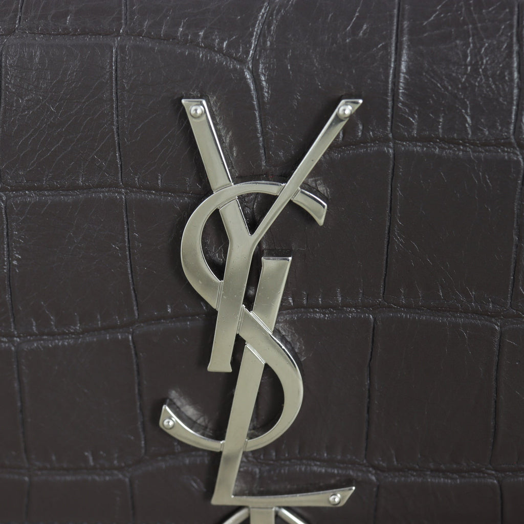Saint Laurent Kate Tassel Chain Bag Small Croc-Embossed