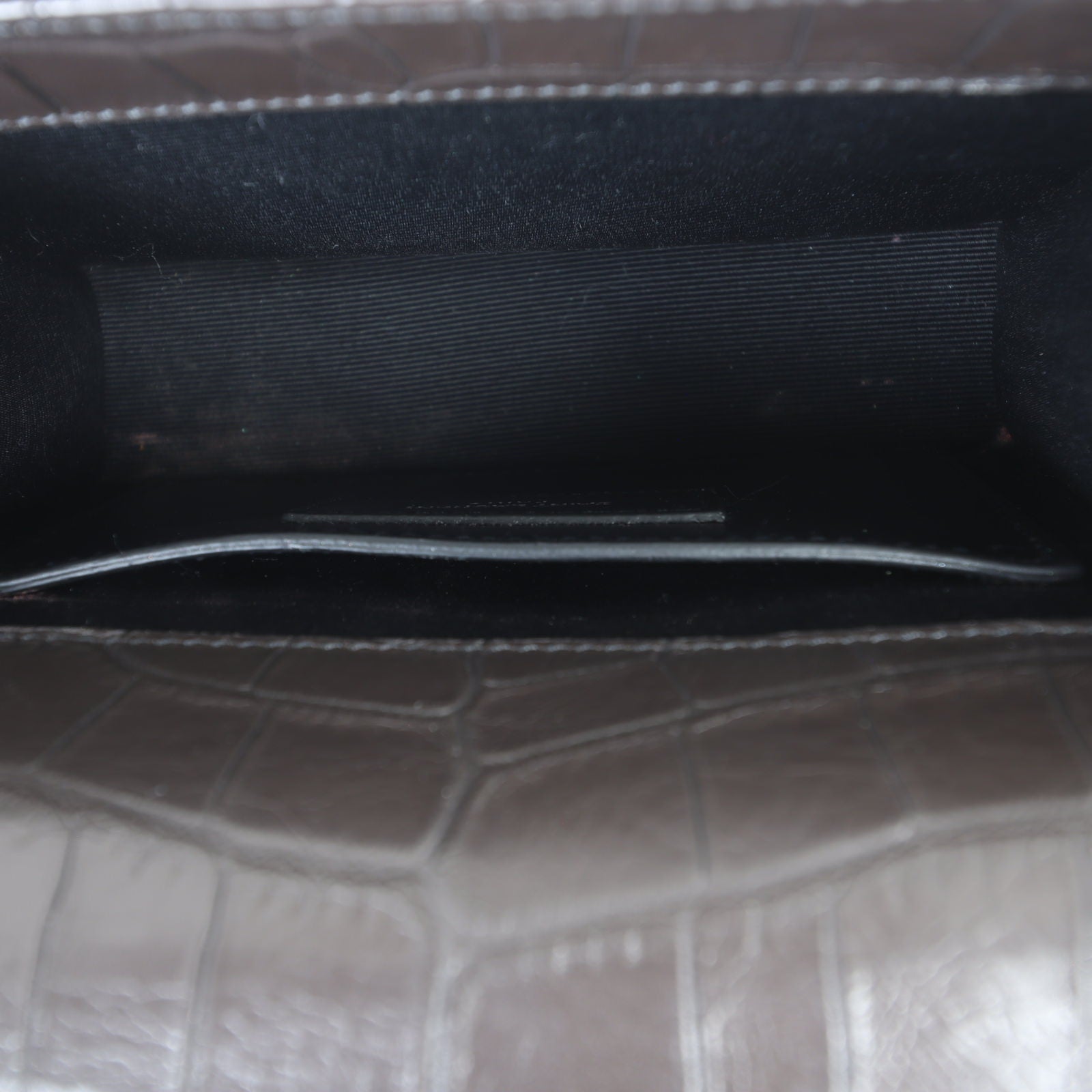 Saint Laurent Kate Tassel Chain Bag Small Croc-Embossed