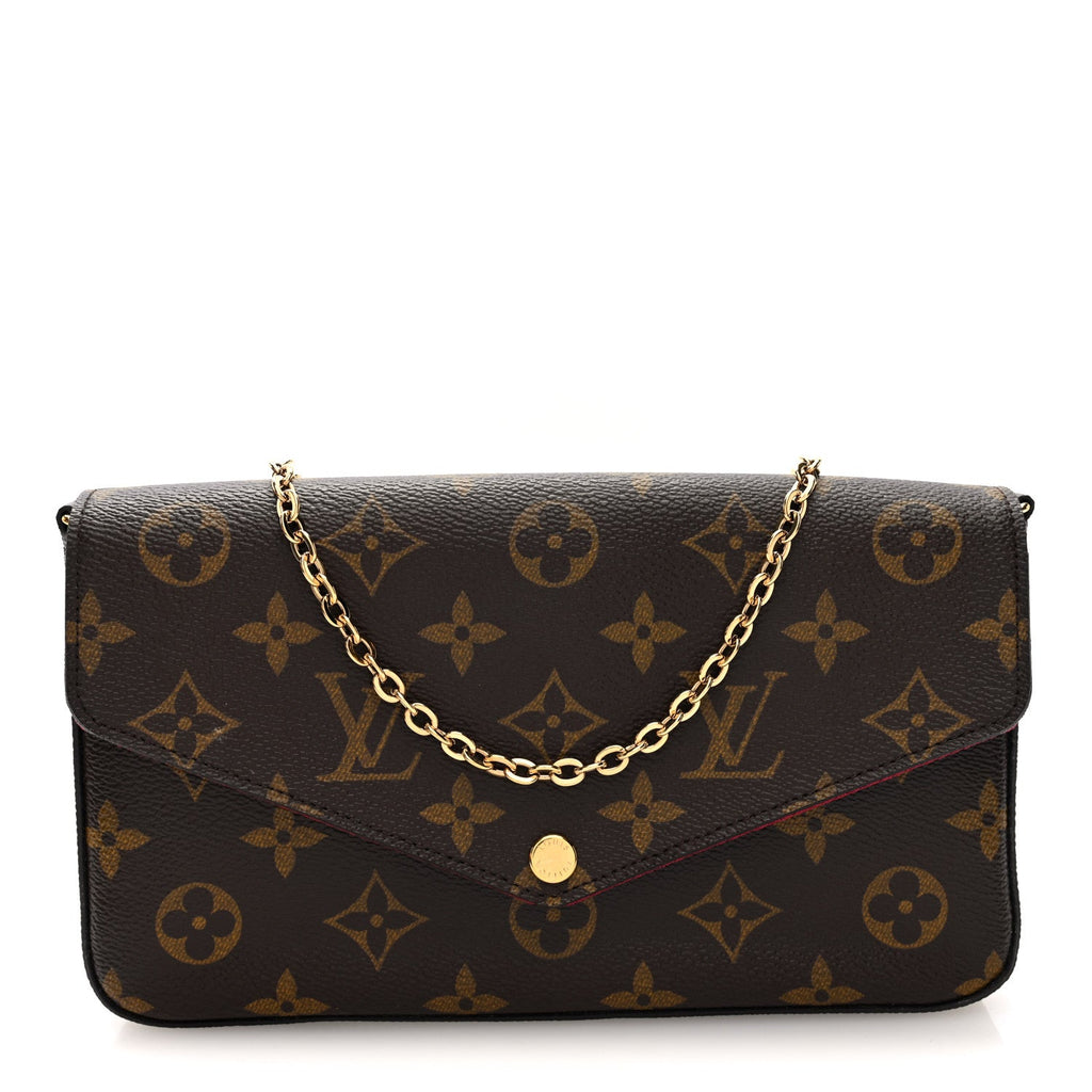 Monogram Pochette Felicie Chain Wallet Fuchsia