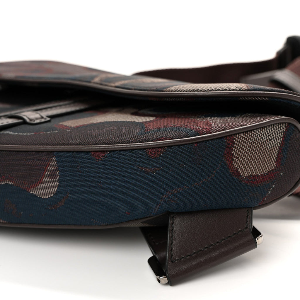 X PETER DOIG Denim Camouflage Saddle Bag Brown