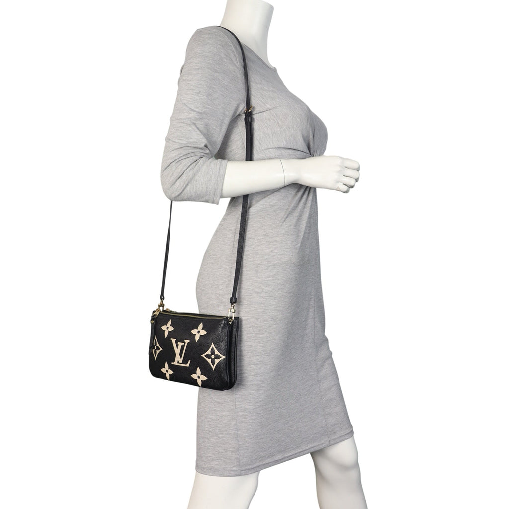 Louis Vuitton Double Zip Pochette Monogram Empreinte Giant Bicolour