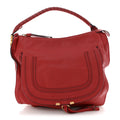 Calfskin Large Marcie Hobo Red