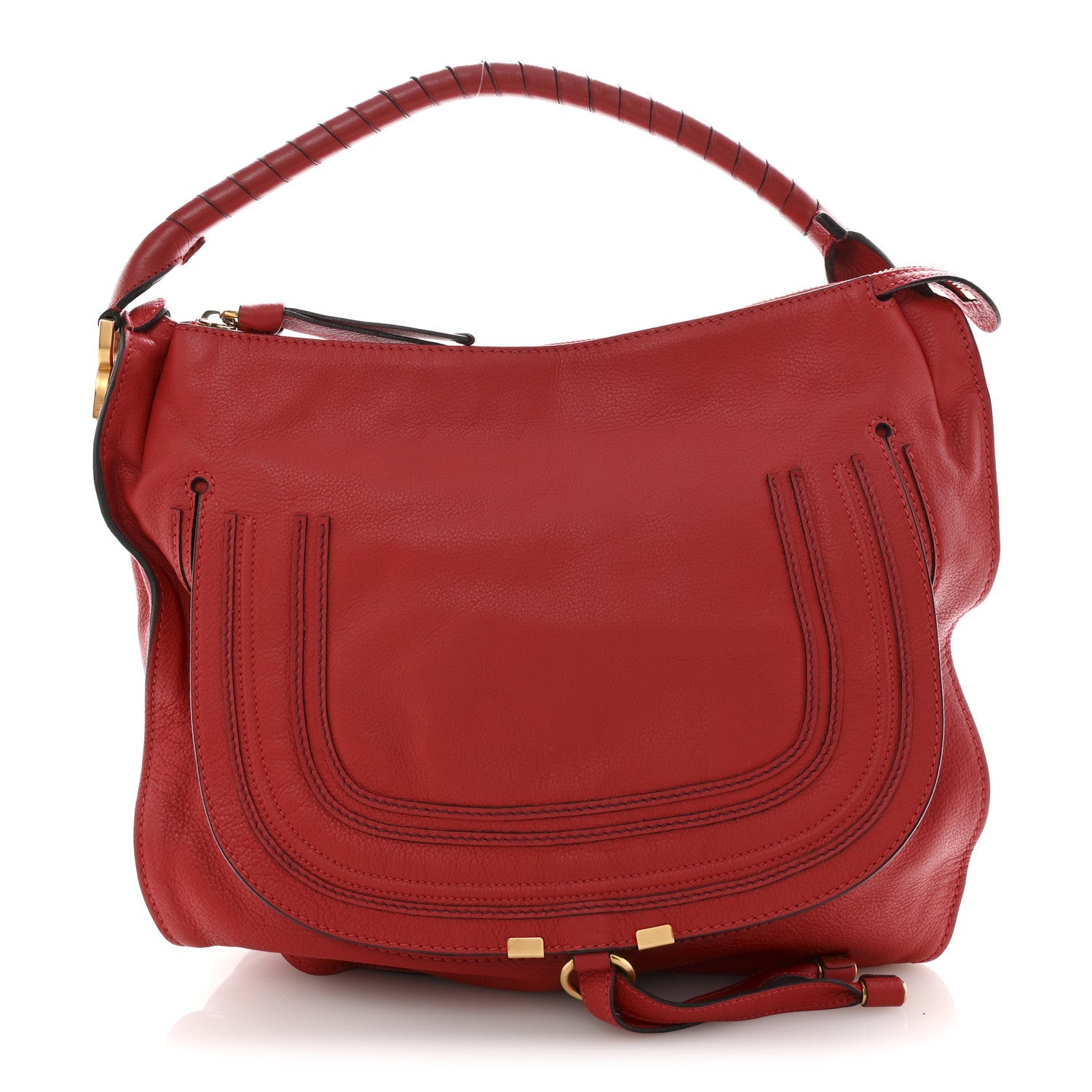 Calfskin Large Marcie Hobo Red