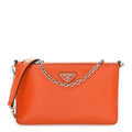 Saffiano Vernice Chain Crossbody Bag Papaya