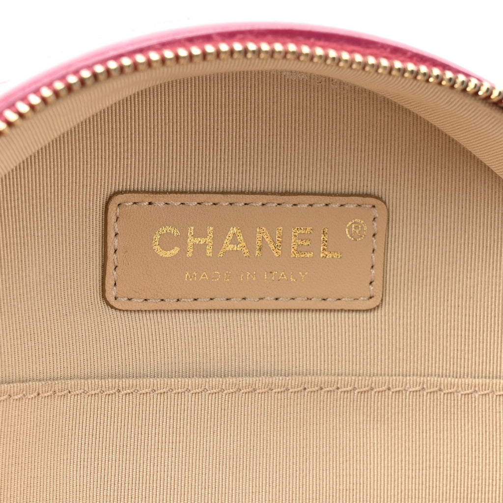 Glazed Calfskin Round As Earth Evening Bag Rouge