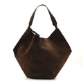 Suede Calfskin Medium Lotus Tote Coffee