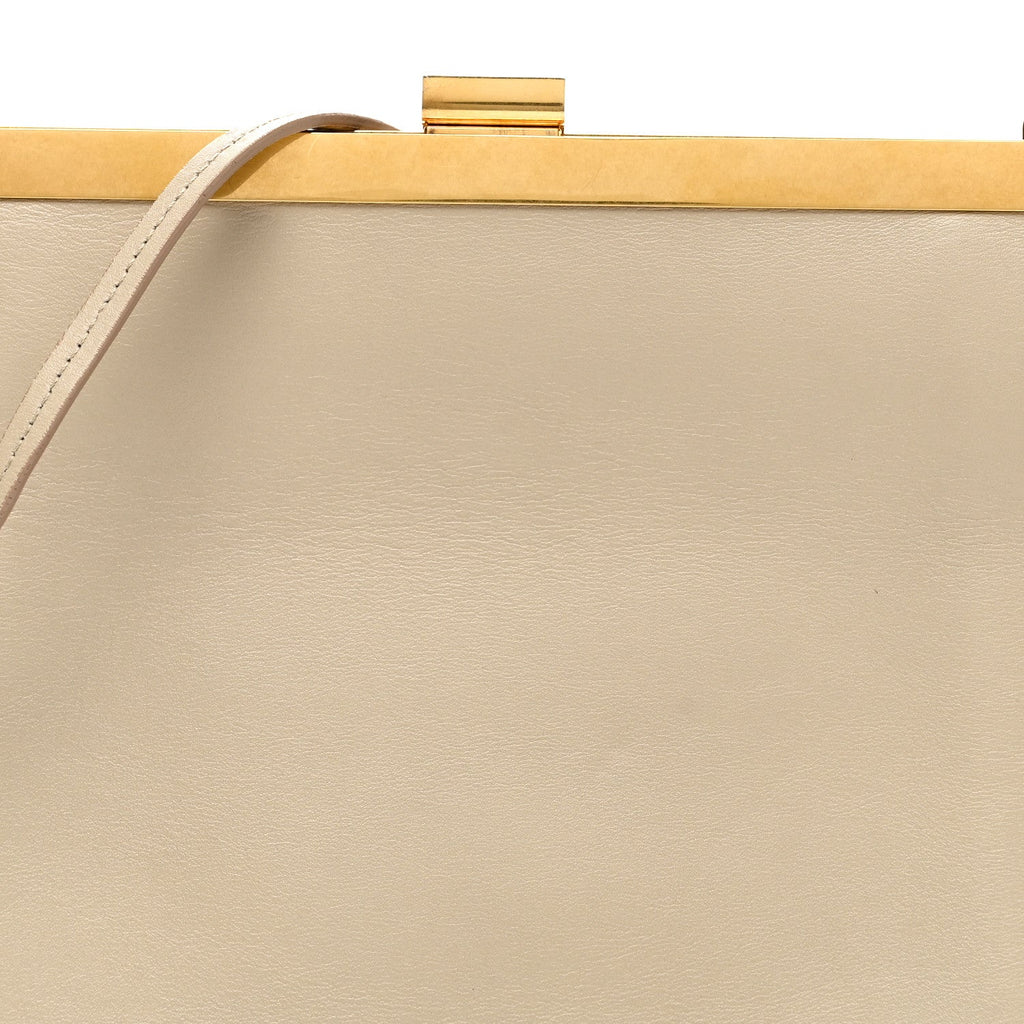 Smooth Calfskin Mini Clasp Bag Beige