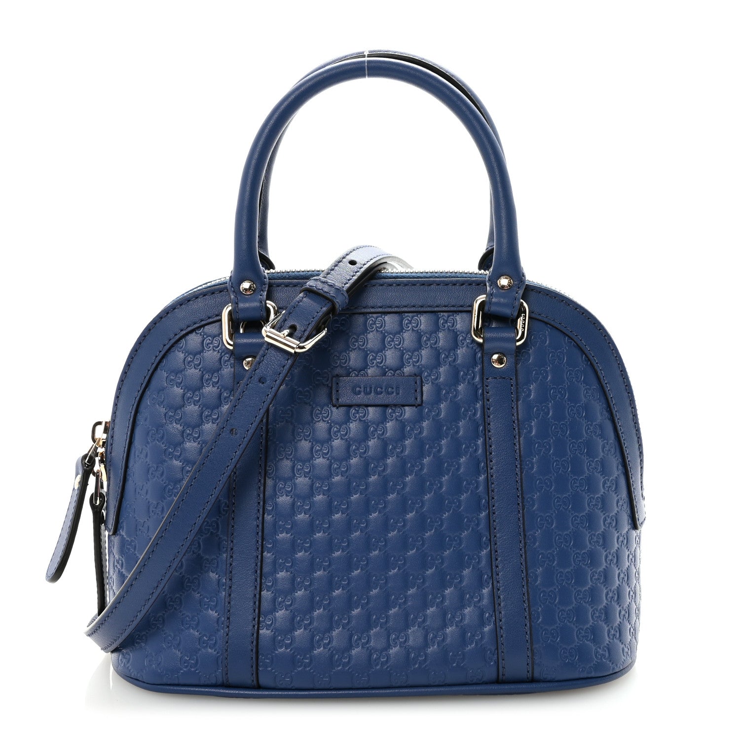 Soft Microguccissima Mini Dome Bag Blue