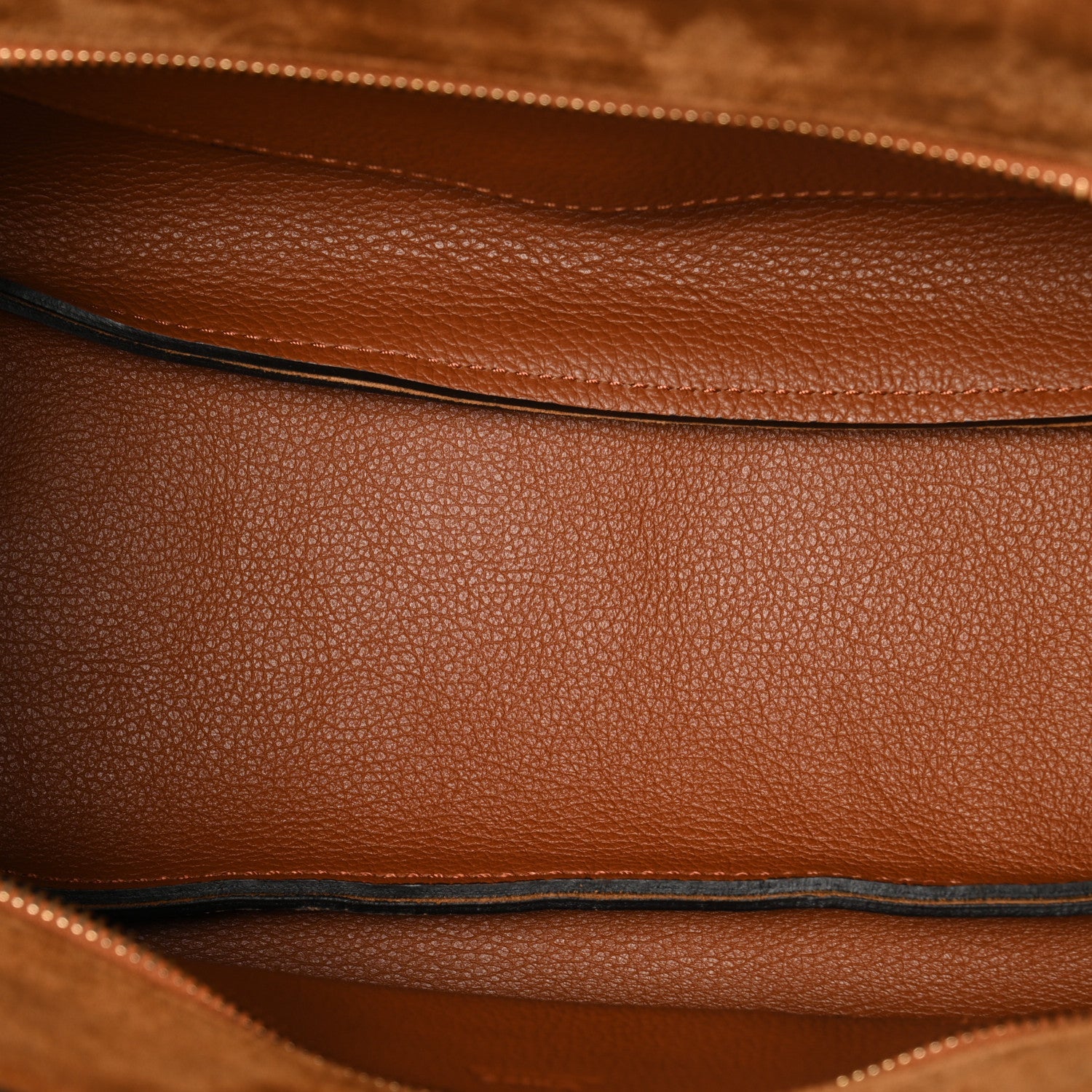 Shiny Grained Calfskin Small Marcie Clutch Tan