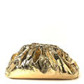 Metallic Crinkled Lambskin The Pouch Oversized Clutch Oro