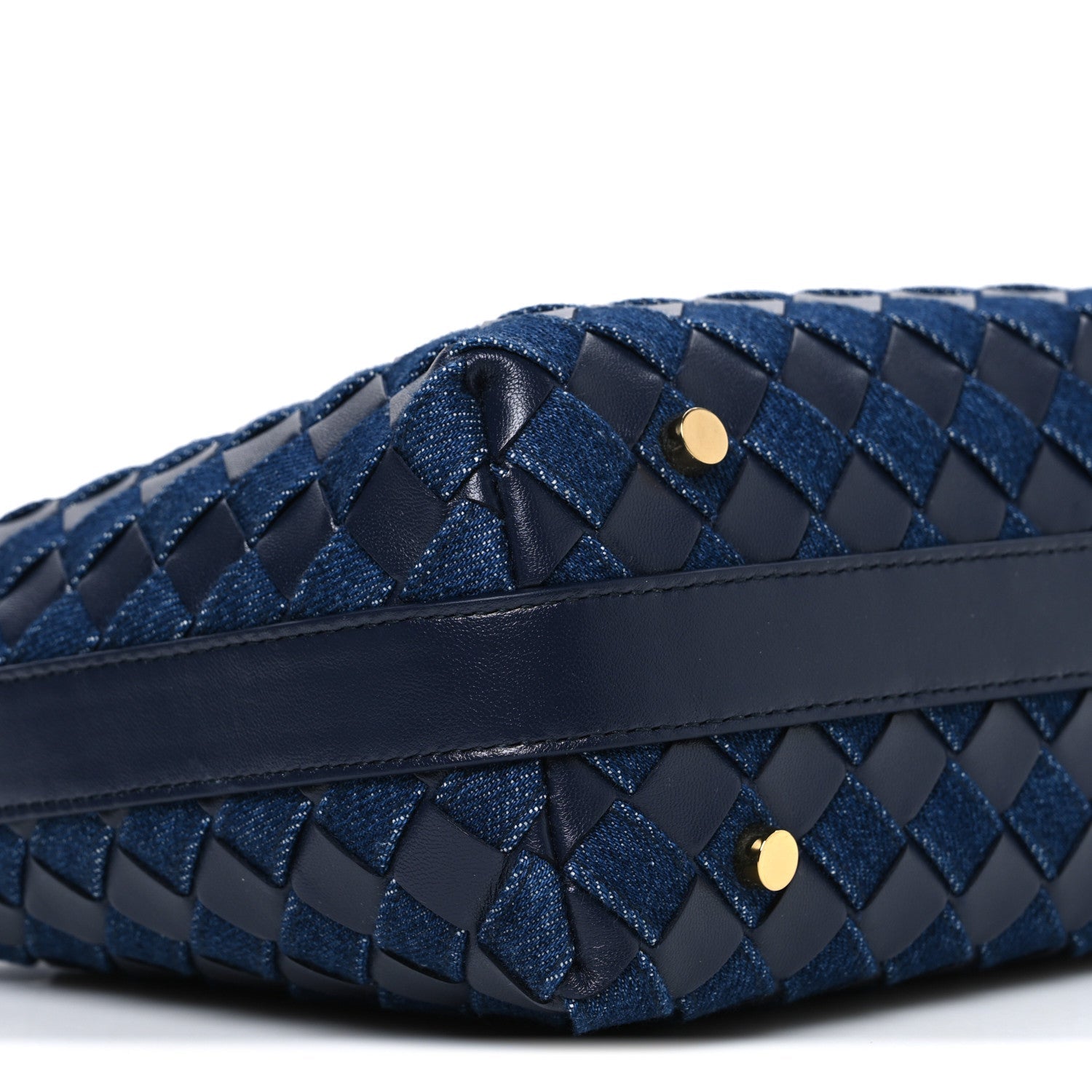Nappa Denim Intrecciato Mini Wallace Abyss Indigo