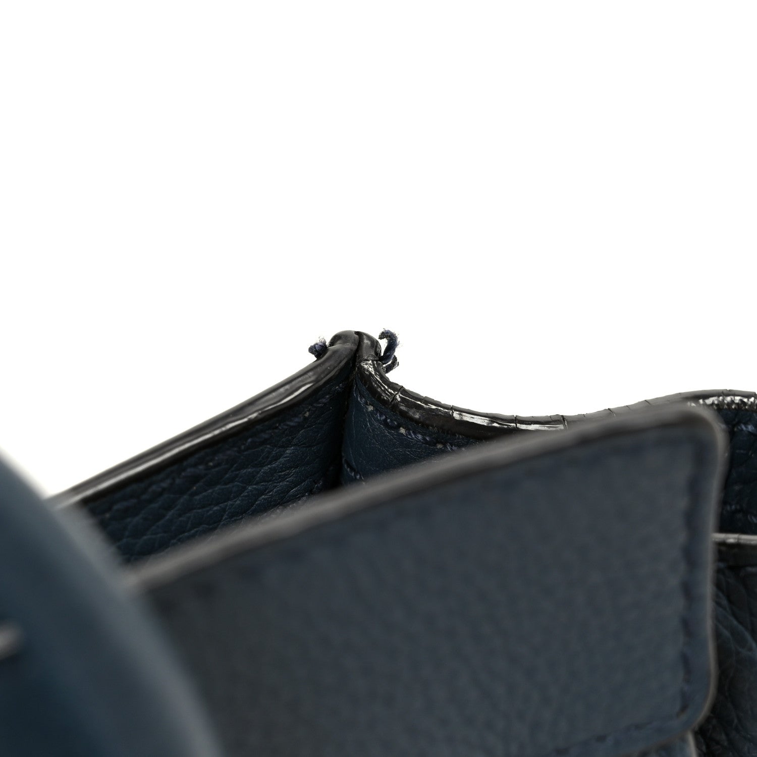 Drummed Calfskin Nano Luggage Navy Blue