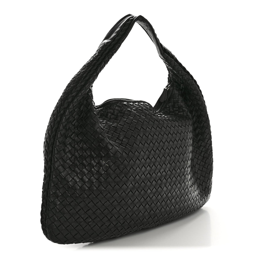 Nappa Intrecciato Medium Veneta Hobo Black
