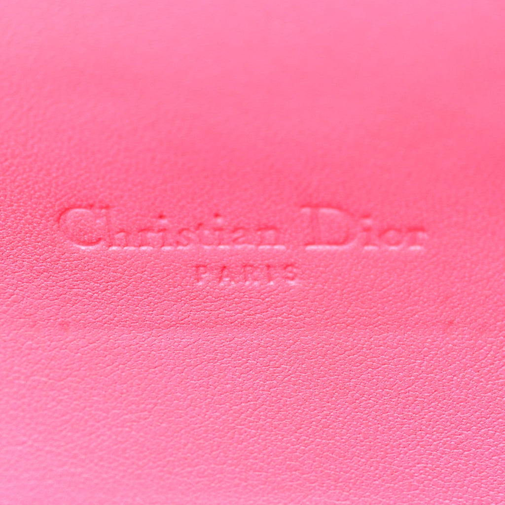 Patent Cannage Miss Dior Chain Wallet Fuchsia
