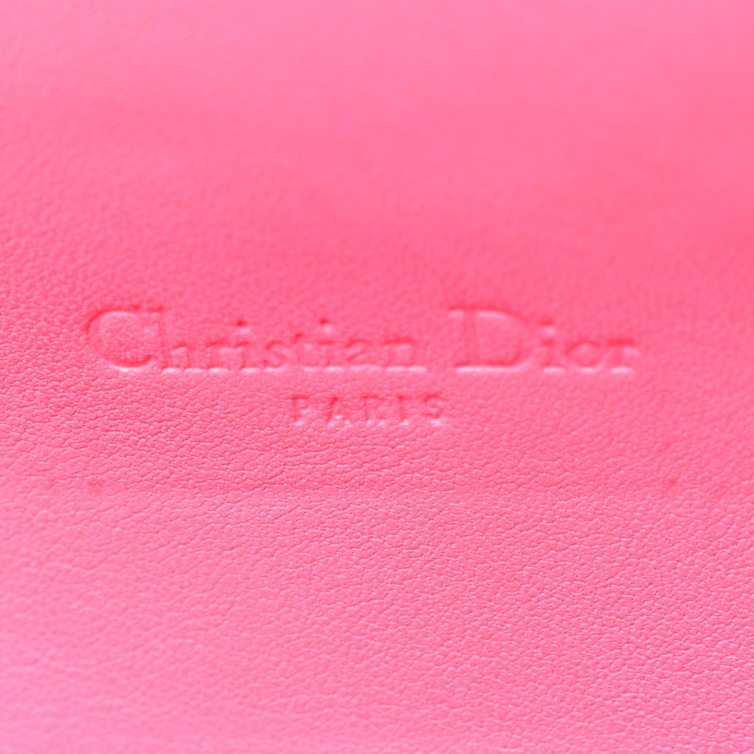 Patent Cannage Miss Dior Chain Wallet Fuchsia
