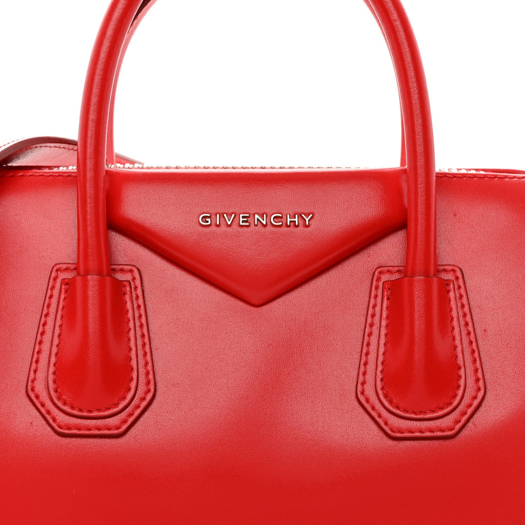 Shiny Lord Calfskin Small Antigona Medium Red