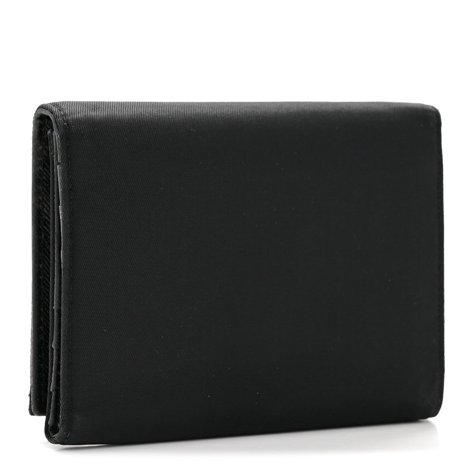 Tessuto Nylon Tri-Fold Compact Wallet  Black