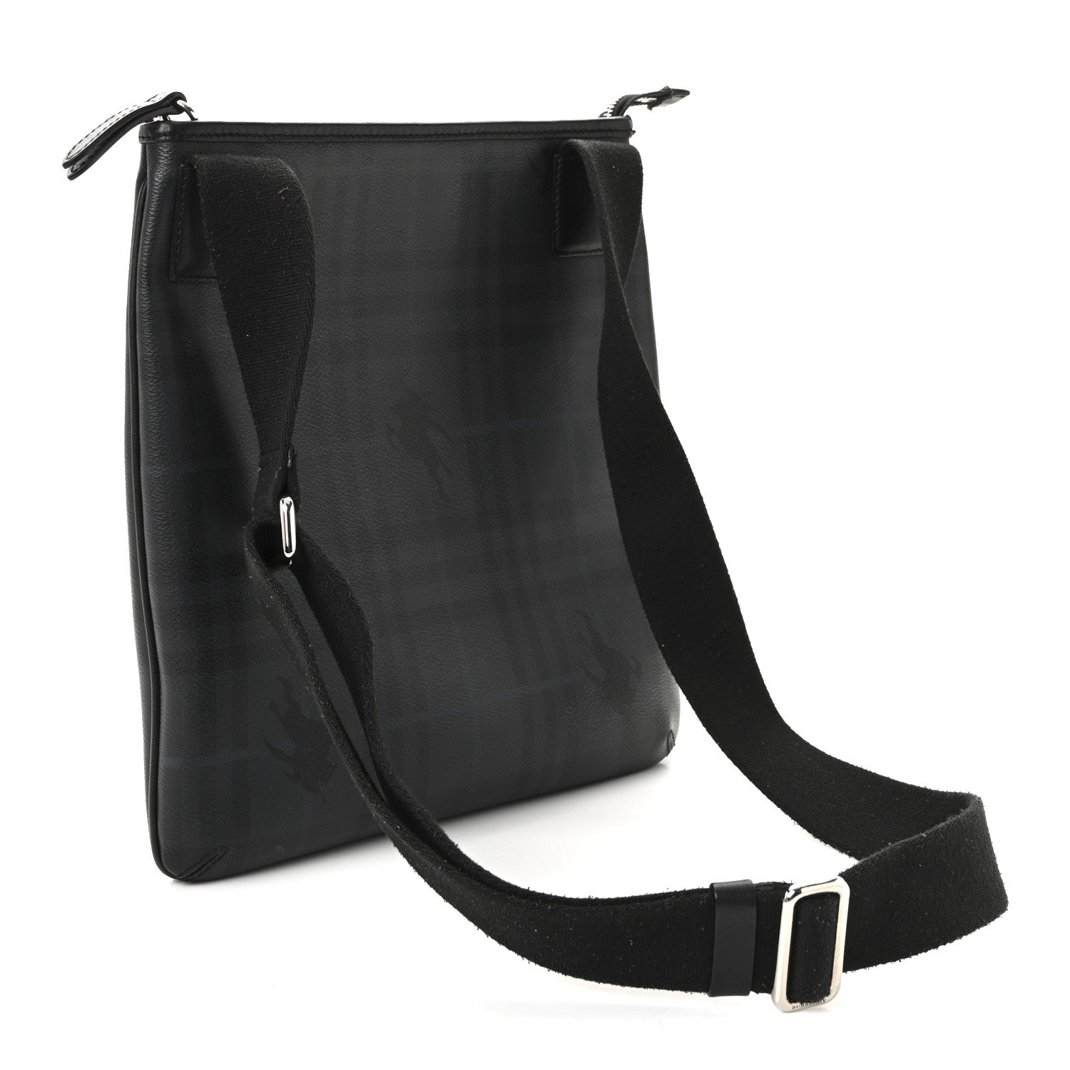 Haymarket Check Crossbody Messenger Bag Black