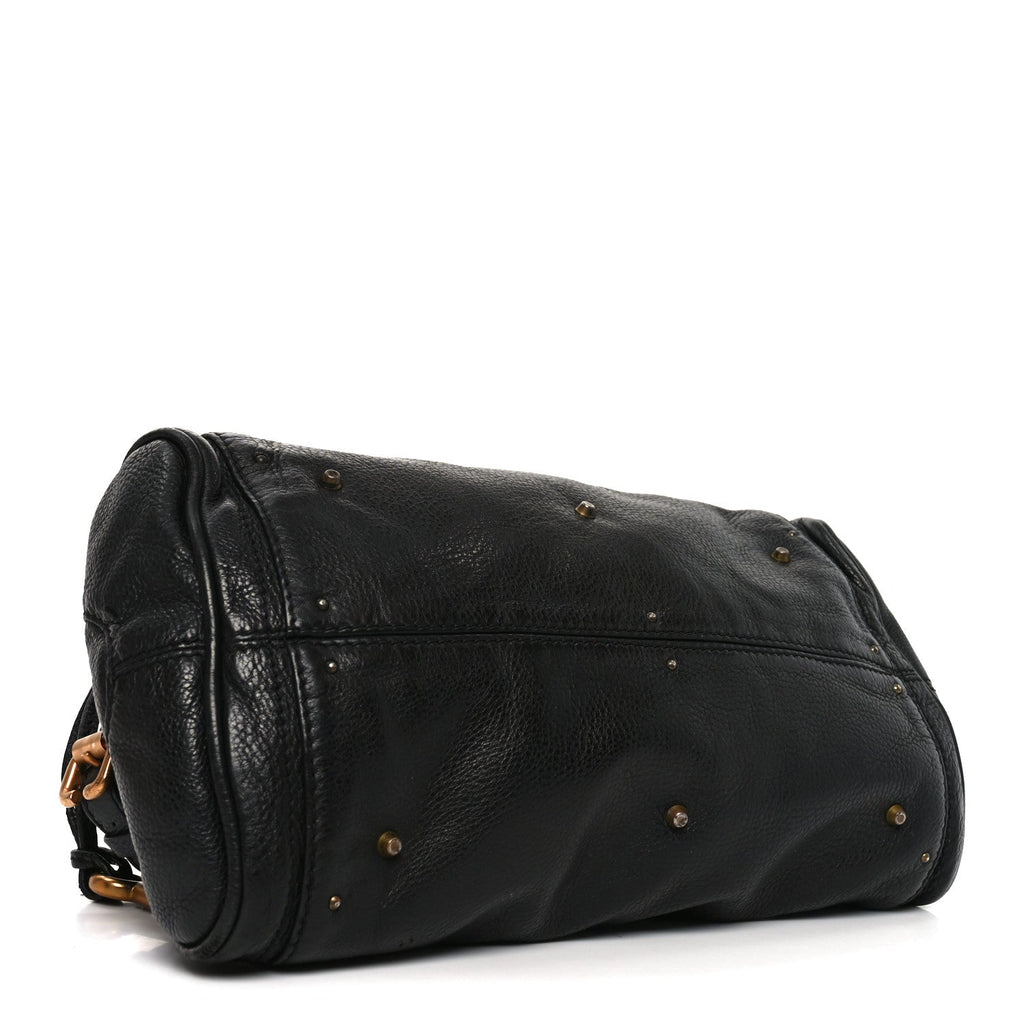 Calfskin Medium Paddington Satchel Black