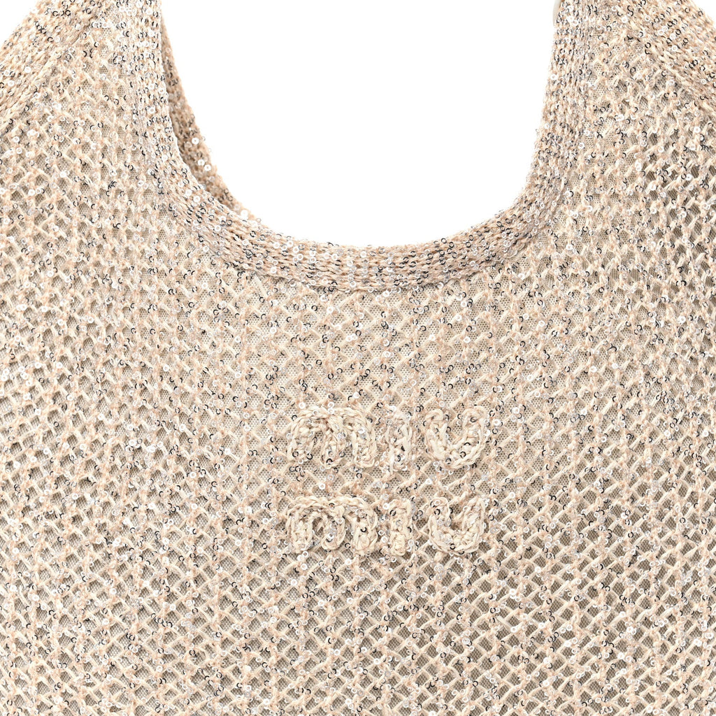Sequin Mesh Ivy Bag Cipria