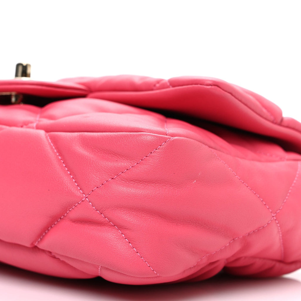Calfskin Quilted Medium Bubbly Flap Pink