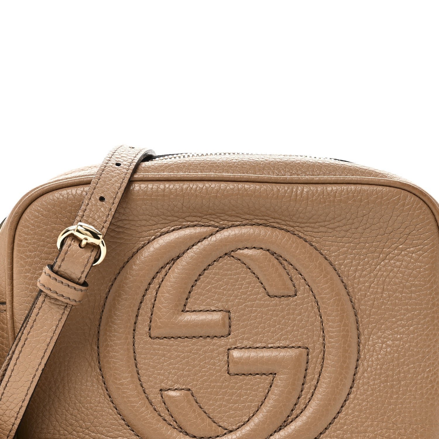 Pebbled Calfskin Small Soho Disco Bag Camelia