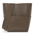 Soft Grained Calfskin Sangle Bucket Bag Taupe