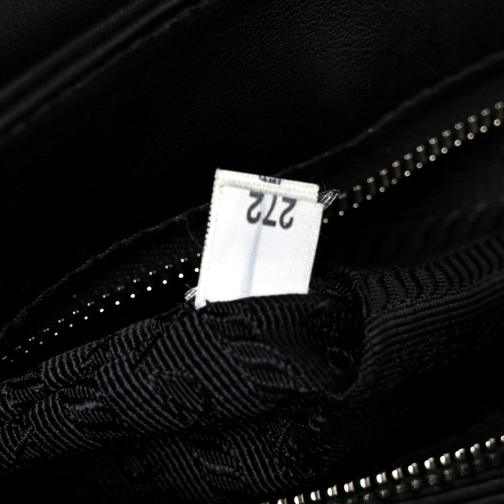 Saffiano Tessuto Nylon Chain Shoulder Bag Black