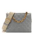 Metallic Lambskin Embossed Monogram Coussin PM Silver